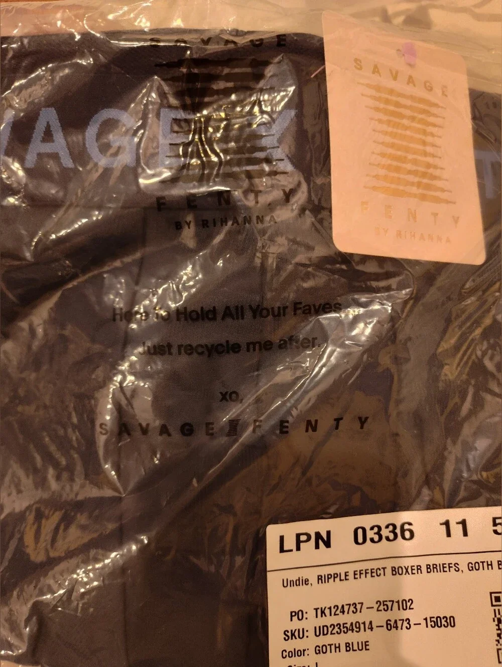 Savage X Fenty Violet Blue & Goth Blue Ripple Effect Boxer Briefs - L